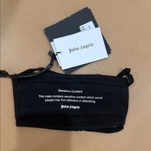 Palm Angels Black Text Face Mask